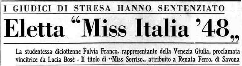 1948 09 28 Nuova Stampa Sera Miss Italia intro