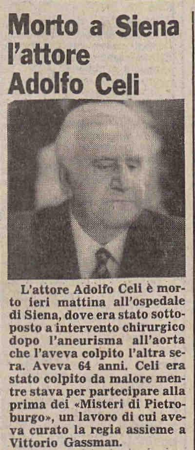 1986 02 20 Il Piccolo Adolfo Celi morte