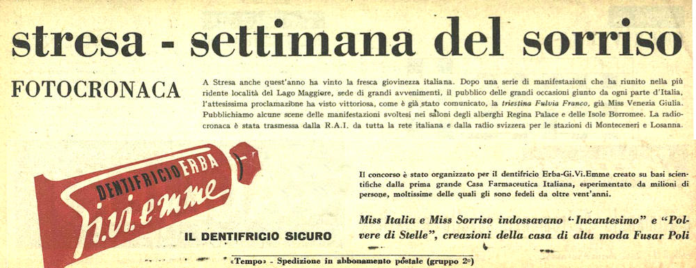 1948 10 16 Tempo Fulvia Franco Miss Italia intro