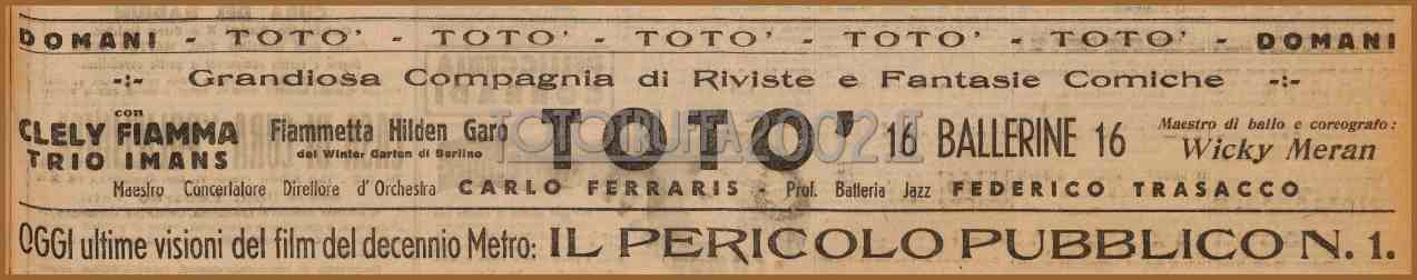 1934 12 02 Gazzetta di Parma Compagnia Toto L
