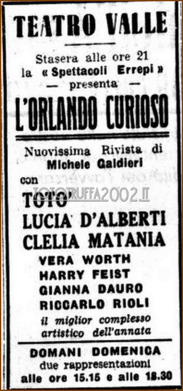 1942 10 31 Il Messaggero L Orlando curioso T