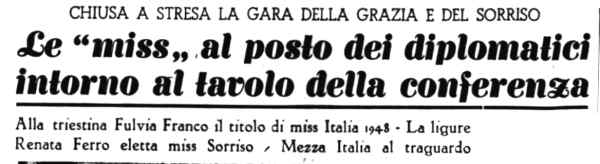 1948 09 30 Gazzettino Sera Miss Italia 1948 intro