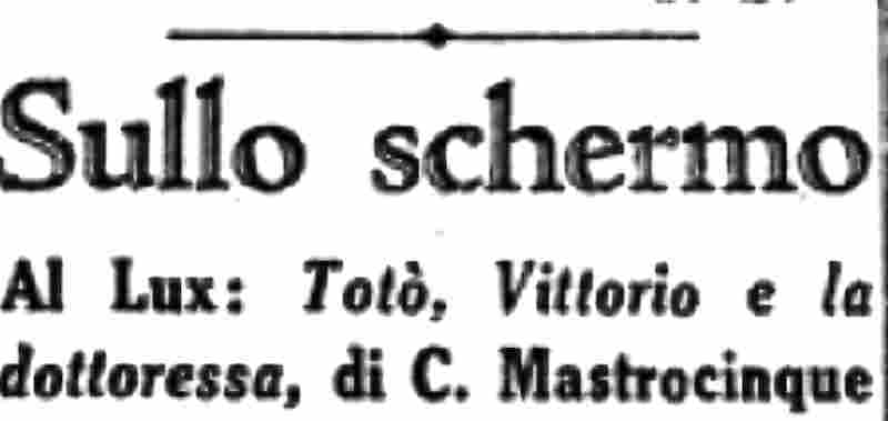 1958 01 05 La Stampa Toto Vittorio e la recensione intro
