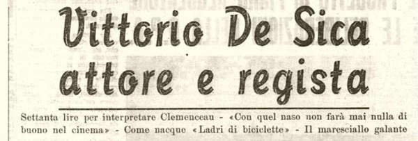 1957 01 24 La Gazzetta di Mantova Vittorio De Sica intro
