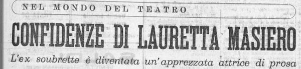1959 01 15 La Gazzetta di Mantova Lauretta Masiero intro