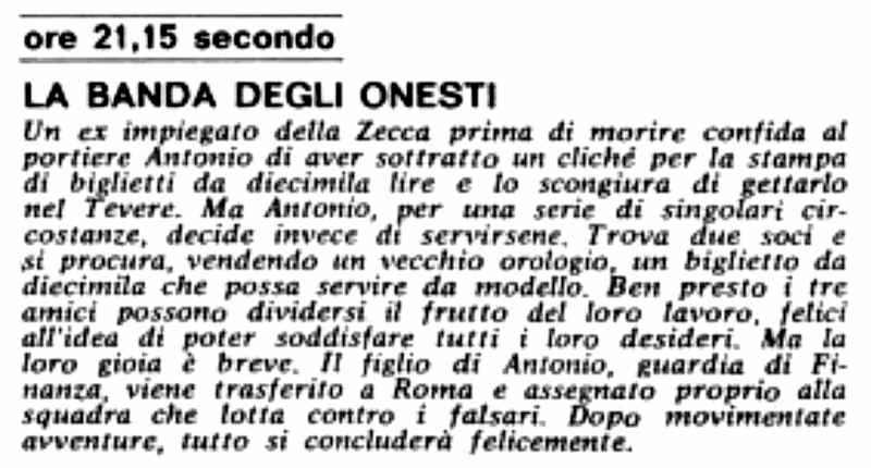 1968 04 Radiocorriere TV Rassegna televisiva film La banda degli onesti f2