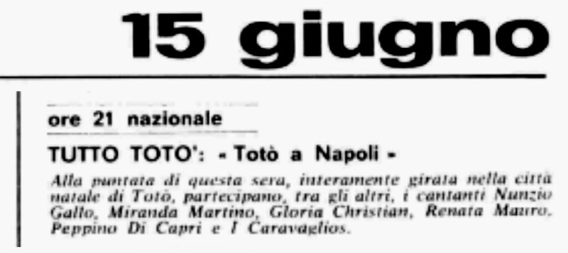 1967 06 14 Radiocorriere TV Toto a Napoli intro