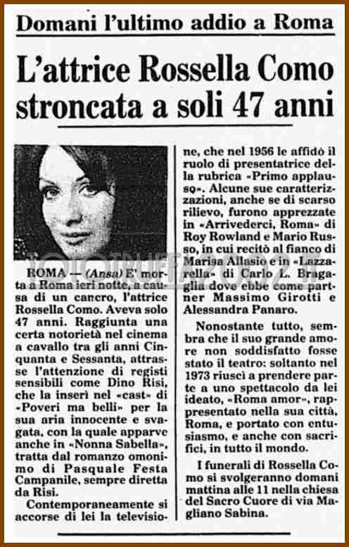 1986 12 21 Corriere della Sera Rossella Como morte