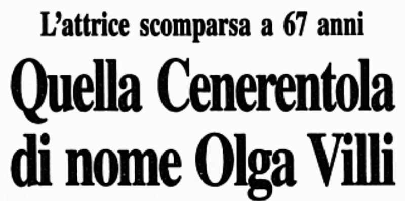 1989 08 15 Corriere della Sera Olga Villi morte intro