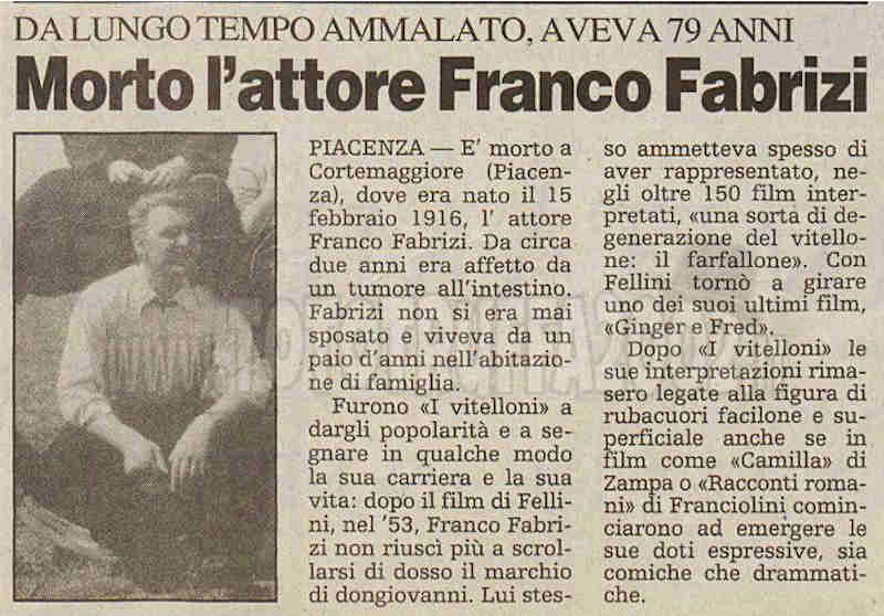 1995 10 19 Il Piccolo Franco Fabrizi morte