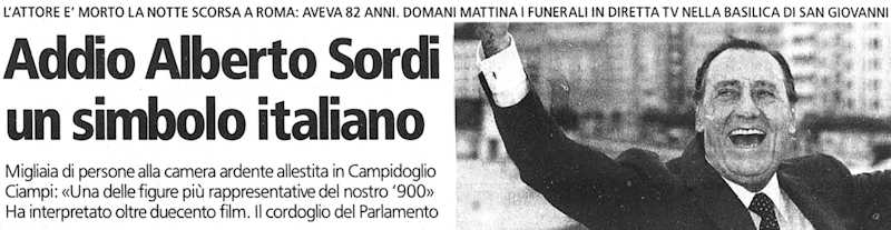 2003 02 26 La Stampa Alberto Sordi morte intro