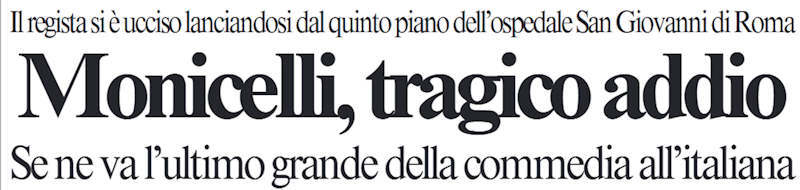 2010 11 30 Il Messaggero Mario Monicelli morte intro