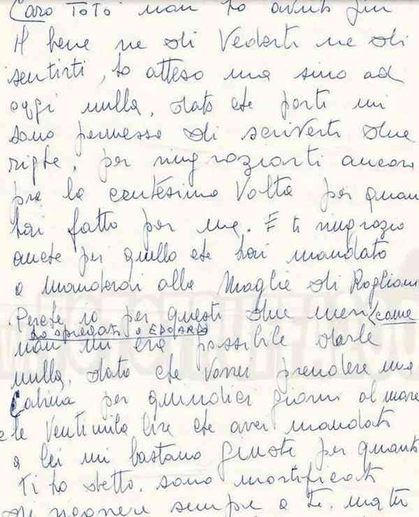1958 Lettera Diana a Toto