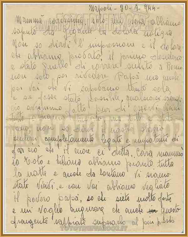Lettera Diana Anna Clemente 1944 1