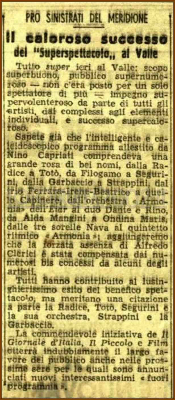 1943 10 03 Il Popolo di Roma Toto Spettacolo